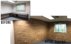 Before & After Installation Aspen Oak Shiplap