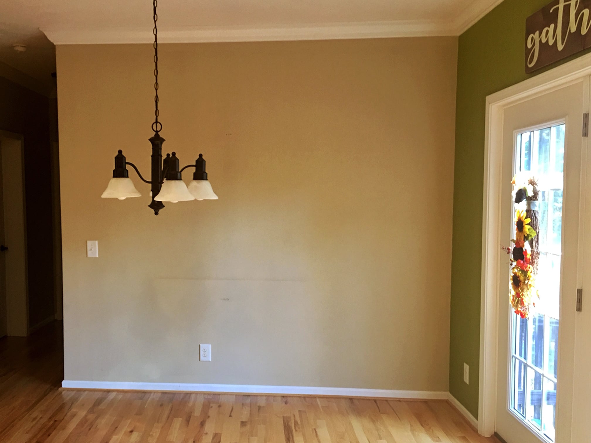 Shiplap Dining Room Before